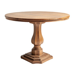  Light brown antique wood round table png 