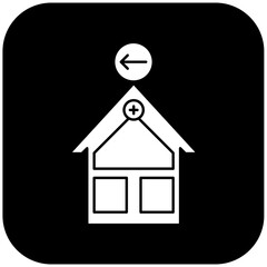 
hospital icon design arrow left