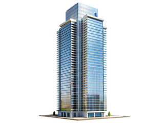 modern skyscraper isolated on white background PNG. GENERATIVE AI