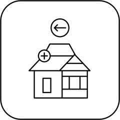 
hospital icon design arrow left