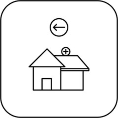 
hospital icon design arrow left