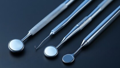 Dental Tools on Dark Background