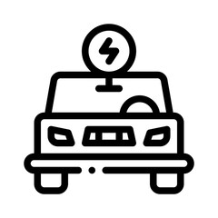 electric car line icon