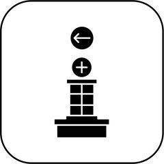 
hospital icon design arrow left