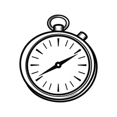 Stopwatch icon silhouette vector with white background