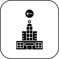 Naklejka premium hospital icon design arrow left