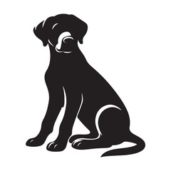 Vector silhouette of a dog, Dog illustration, Dog art, Dog drawing, Pet Animal Silhouette.	