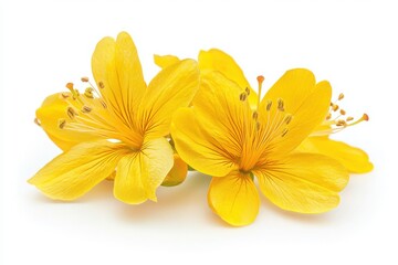 Yellow flower isolated on white background with vibrant petals and natural beauty