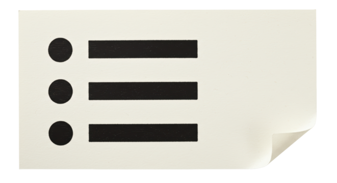 Isolated Bullet Points on Paper