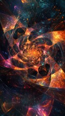 An abstract and colorful fractal spiral illustration design