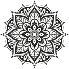 Seamless Floral Vector Pattern &mdash; Black Flower and Leaf Silhouette Design for Vintage Nature Decor, Tattoos, and Wallpapers