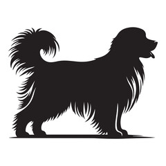Vector silhouette of a dog, Dog illustration, Dog art, Dog drawing, Pet Animal Silhouette.	