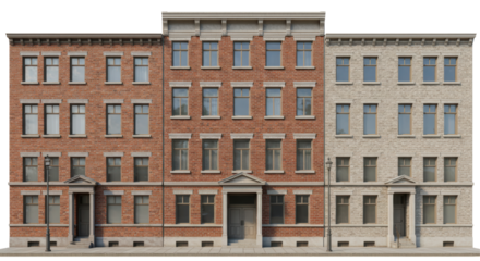 Isolated Row of Townhouses