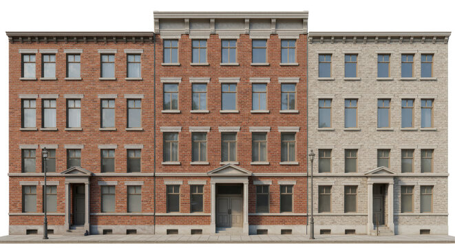 Isolated Row of Townhouses