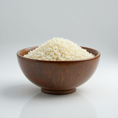 Bowl of rice isolated on white background 
