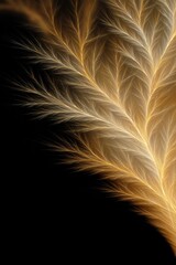 intricate tapestry of golden filaments weaving together in delicate fractal pattern
