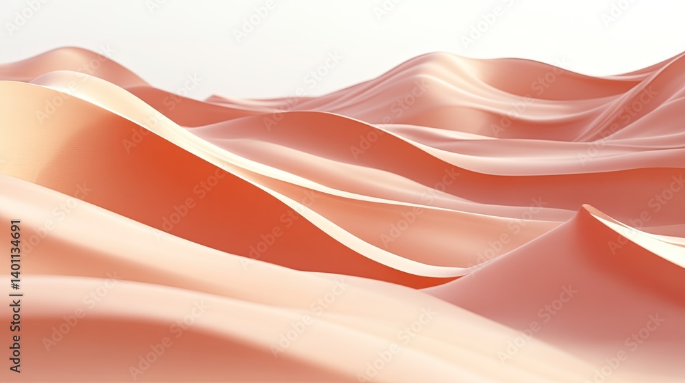 Aufkleber smooth and flowing abstract waves in soft peach tones
