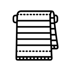 Folded Bath Towel with Striped Pattern Icon Design