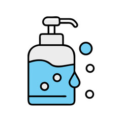 Hand Soap Dispenser with Bubbles Icon Design
