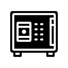 Room Safe with Keypad Lock Icon Design