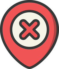 Obraz premium Wrong Location Filled Line Icon