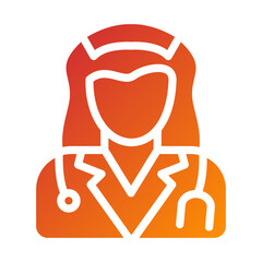 Vector Design Lady Doctor Icon Style