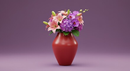 Obraz premium 3D Rendered Vase with Floral Arrangement