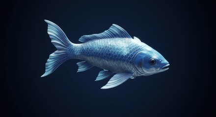 Fototapeta premium 3D Render of a Fish Swimming with Intricate Details