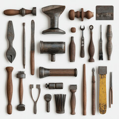 set of tools isolated on white