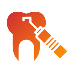 Obraz premium Tooth Scaling Icon Style