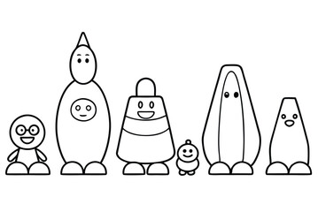 Funny cartoon vector illustration of a space rocket, a delightful art piece