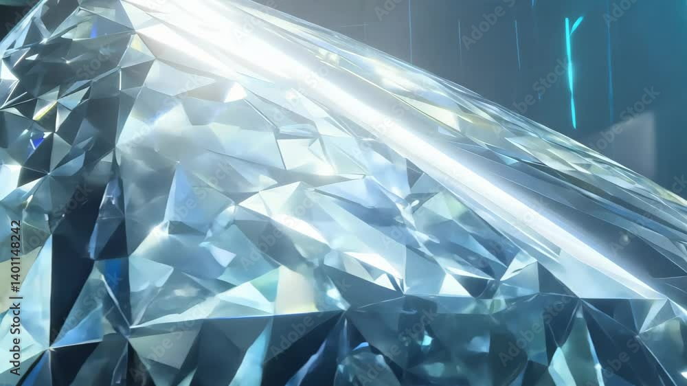 Aufkleber dynamic visualization of luminous crystal reflecting light patterns in a futuristic motion design