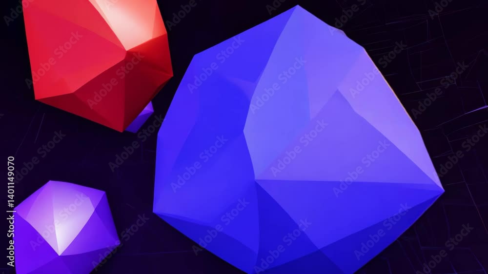 Poster dynamic abstract geometric background: stylish 3d shapes in motion
