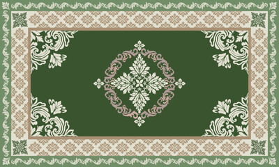 Damask rug pattern, carpet design. rug pattern Boho tribal texture,carpet pattern floral.motif,grometric. Rug design elegance, decor living dining room,bedroom. Woven carpet illustration.damask floral