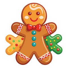 Naklejka premium Christmas gingerbread cookies isolated on white background