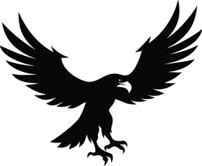Fototapeta premium Flying Eagle Silhouette Vector Isolated