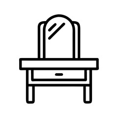 Dressing Table with Framed Mirror Icon Design