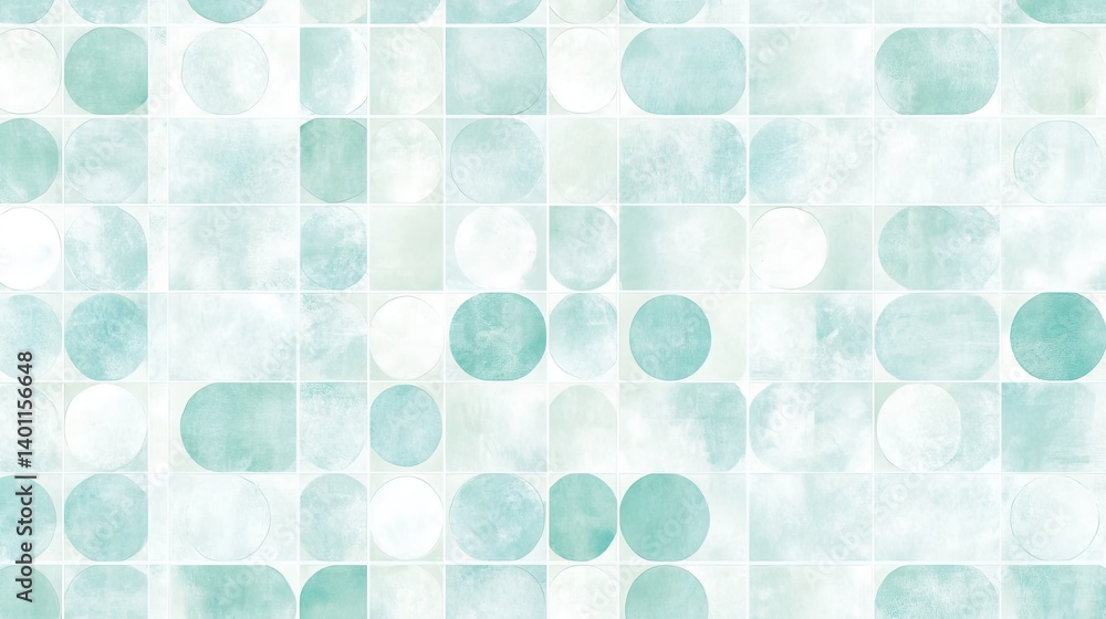 Poster abstract soft blue circles and rectangles background pattern design