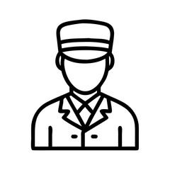 Hotel Concierge with Uniform Hat Icon Design