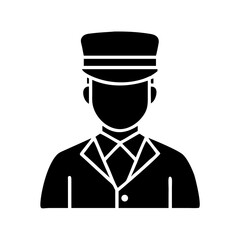 Hotel Concierge with Uniform Hat Icon Design