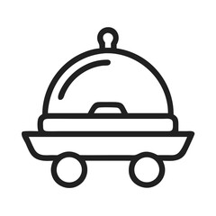 Room Service Tray with Food Cover Icon Design