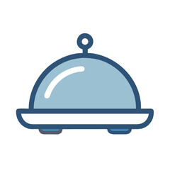 Room Service Tray with Food Cover Icon Design