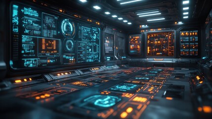 Obraz premium Futuristic spaceship cockpit