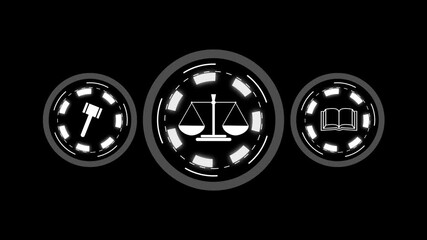 Project video of bronze law signifying equality and power world day of social justice animation video