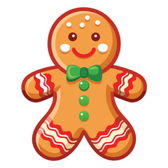 Christmas gingerbread cookies isolated on white background