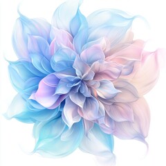 Obraz premium Soft Pastel Floral Design with Abstract Petals in Blue and Pink Tones for Artistic Backgrounds and Contemporary Decor