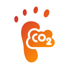 Carbon Footprint Icon Style