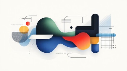 Abstract colorful shapes composition