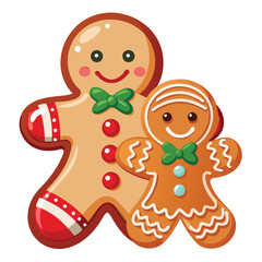 Christmas gingerbread cookies isolated on white background