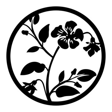 recommend clip art: Black and white illustration of sweet pea , flower silhouette vector designs.